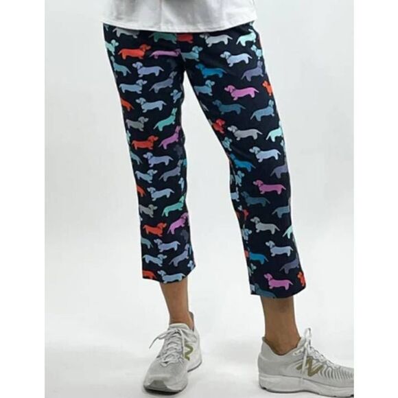 Holland Ave Susan Dog Print Crop Pant Size 14 - Picture 1 of 13